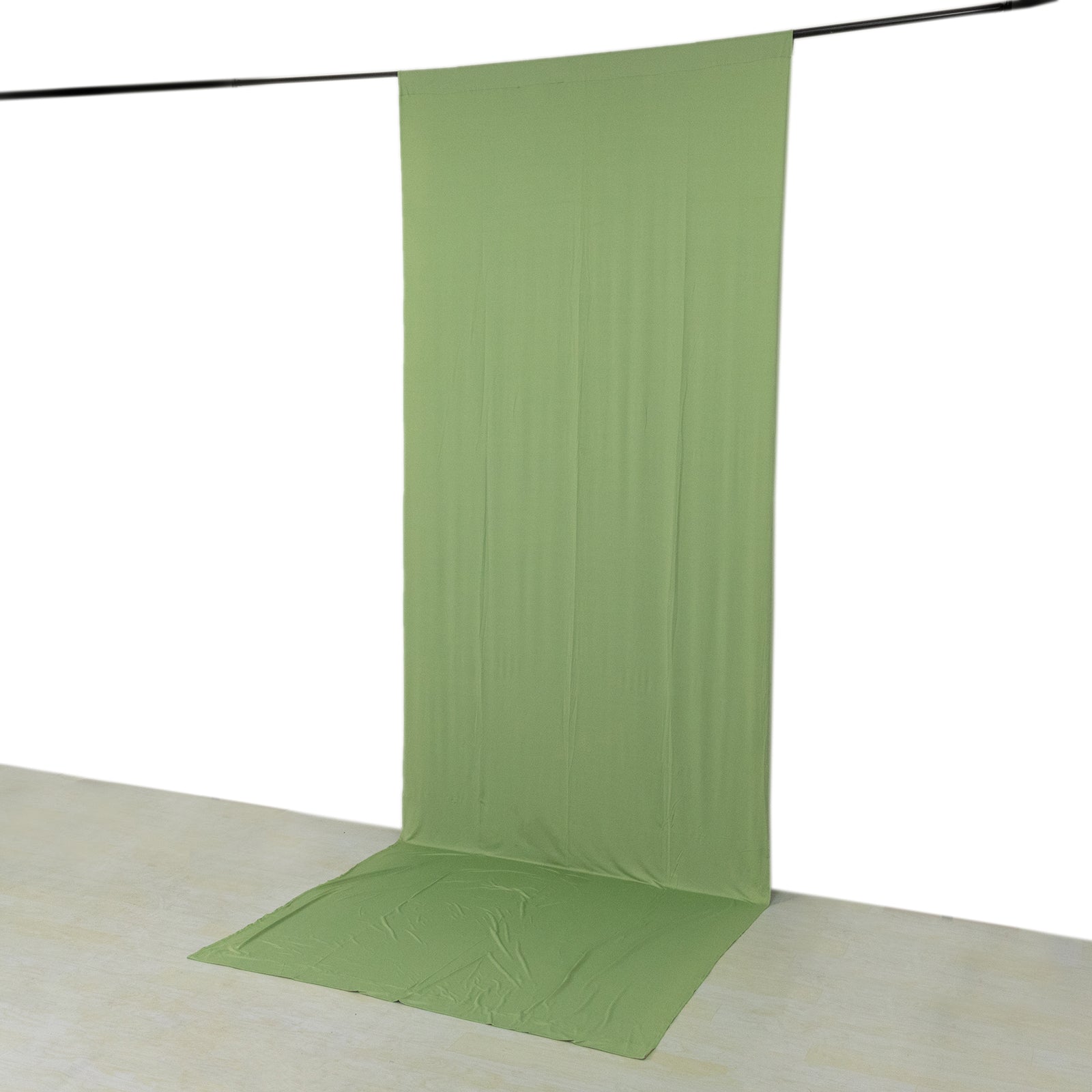 Sage green 4-way stretch spandex event curtain drapes backdrop panel.