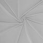 Silver 4-way stretch spandex event curtain drapes, wrinkle-free backdrop.