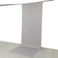 Silver 4-way stretch spandex event curtain drapes backdrop panel.
