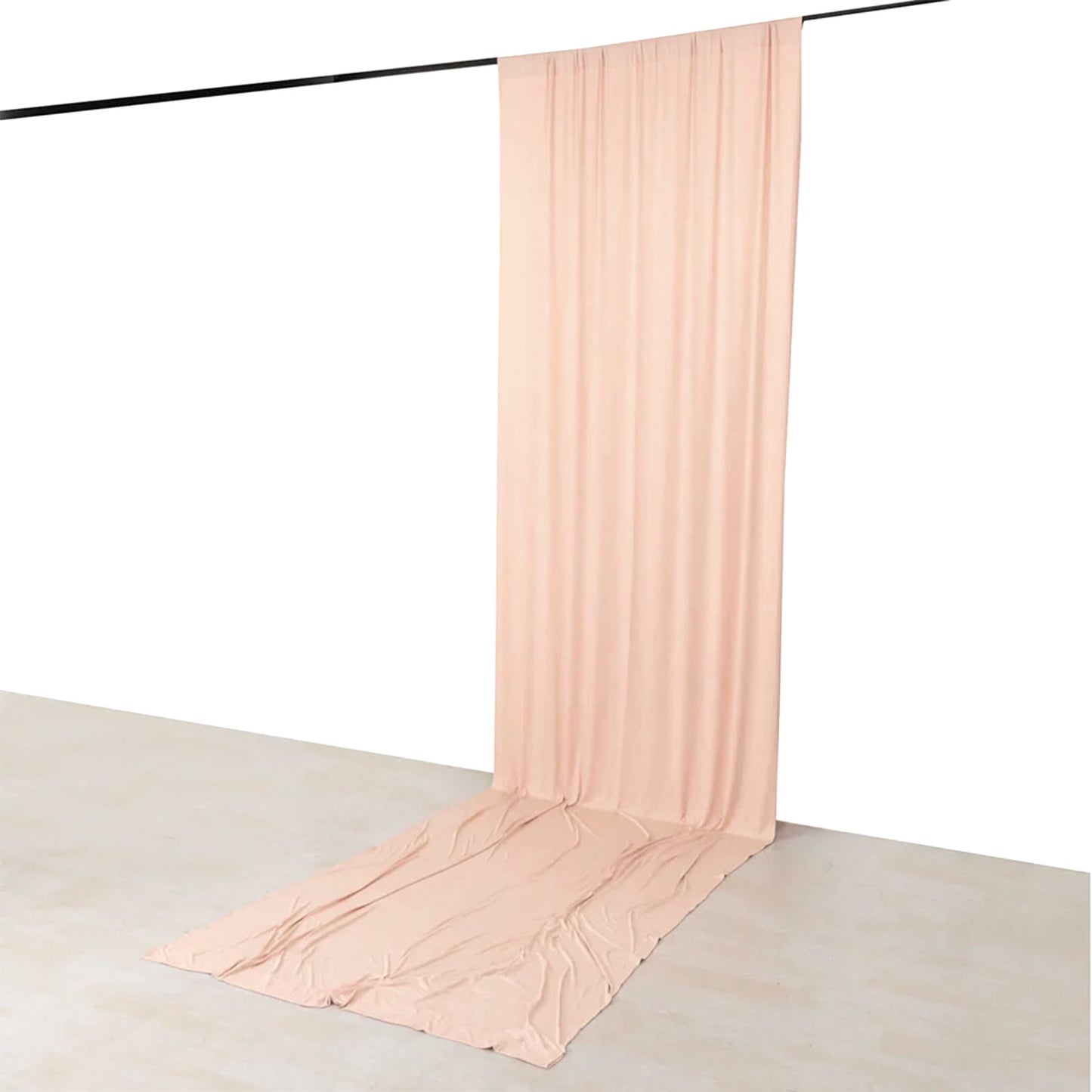 Blush 4-Way Stretch Spandex Event Curtain Drapes, Wrinkle Free Backdrop Event Panel with Rod Pockets