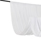 White 4-way stretch spandex event curtain drapes on a rod.
