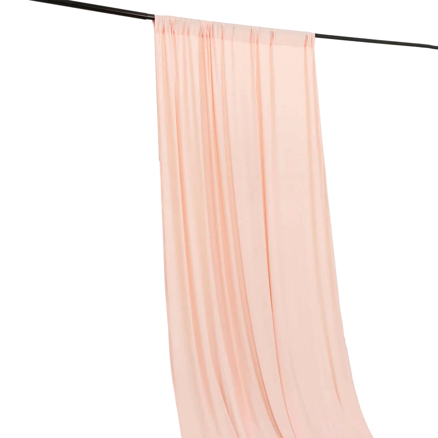 Blush 4-Way Stretch Spandex Event Curtain Drapes, Wrinkle Free Backdrop Event Panel with Rod Pockets