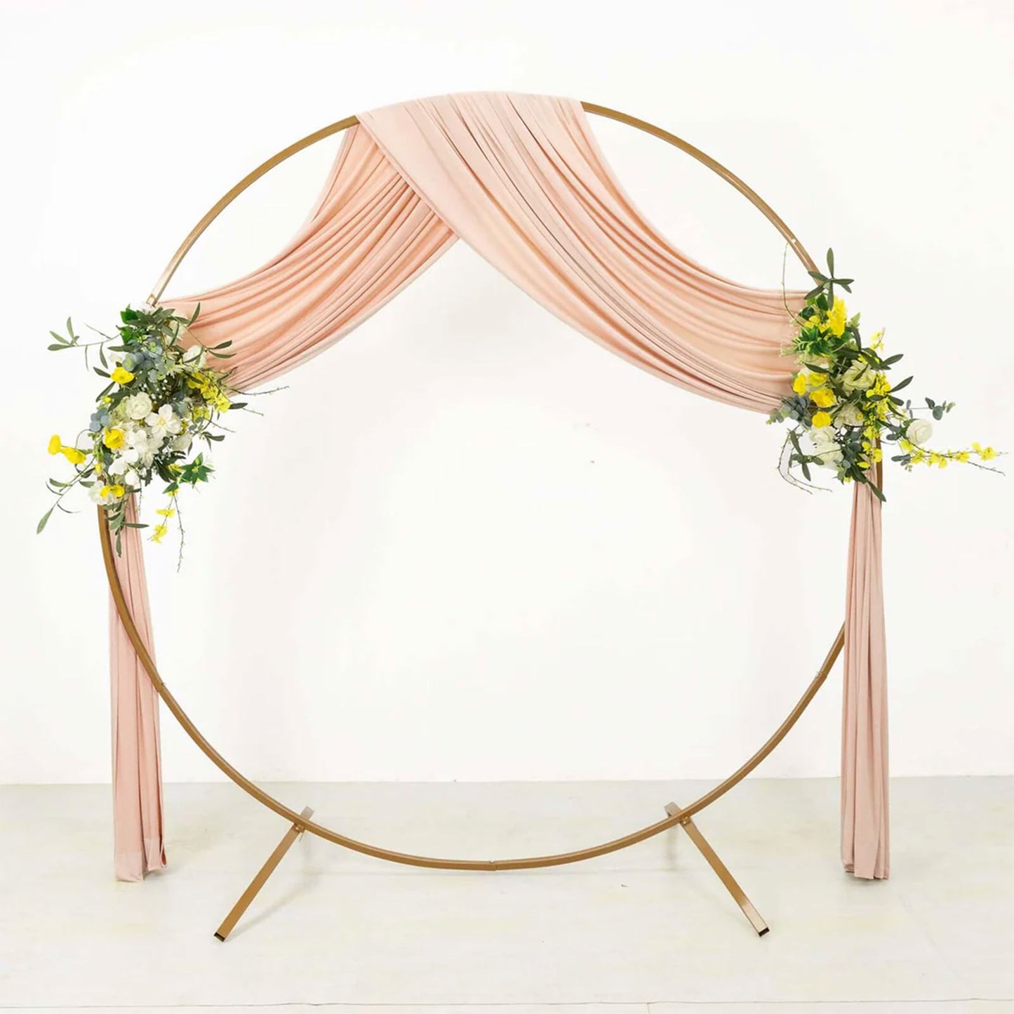Blush 4-Way Stretch Spandex Event Curtain Drapes, Wrinkle Free Backdrop Event Panel with Rod Pockets