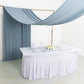 Dusty blue 4-way stretch spandex event curtain drapes backdrop.