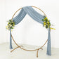 Dusty blue 4-way stretch spandex event curtain drapes with floral accents.