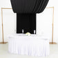 Black 4-way stretch spandex event curtain drapes for backdrop use.