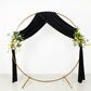 Black 4-way stretch spandex event curtain drapes with floral accents.