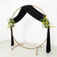 Black 4-way stretch spandex backdrop drapes with floral accents.