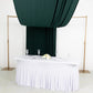 Emerald green 4-way stretch spandex event curtain drapes with rod pockets.