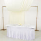 Ivory 4-way stretch spandex drapes, wrinkle-free backdrop for events.