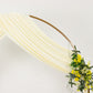 Ivory 4-way stretch spandex event curtain drapes with rod pockets.