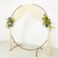 Ivory 4-way stretch spandex event curtain drapes with floral accents.