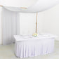 White 4-way stretch spandex event curtain drapes backdrop panel.
