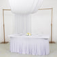 White 4-way stretch spandex event curtain drapes backdrop panel.
