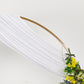 White 4-way stretch spandex event curtain drapes with rod pockets.