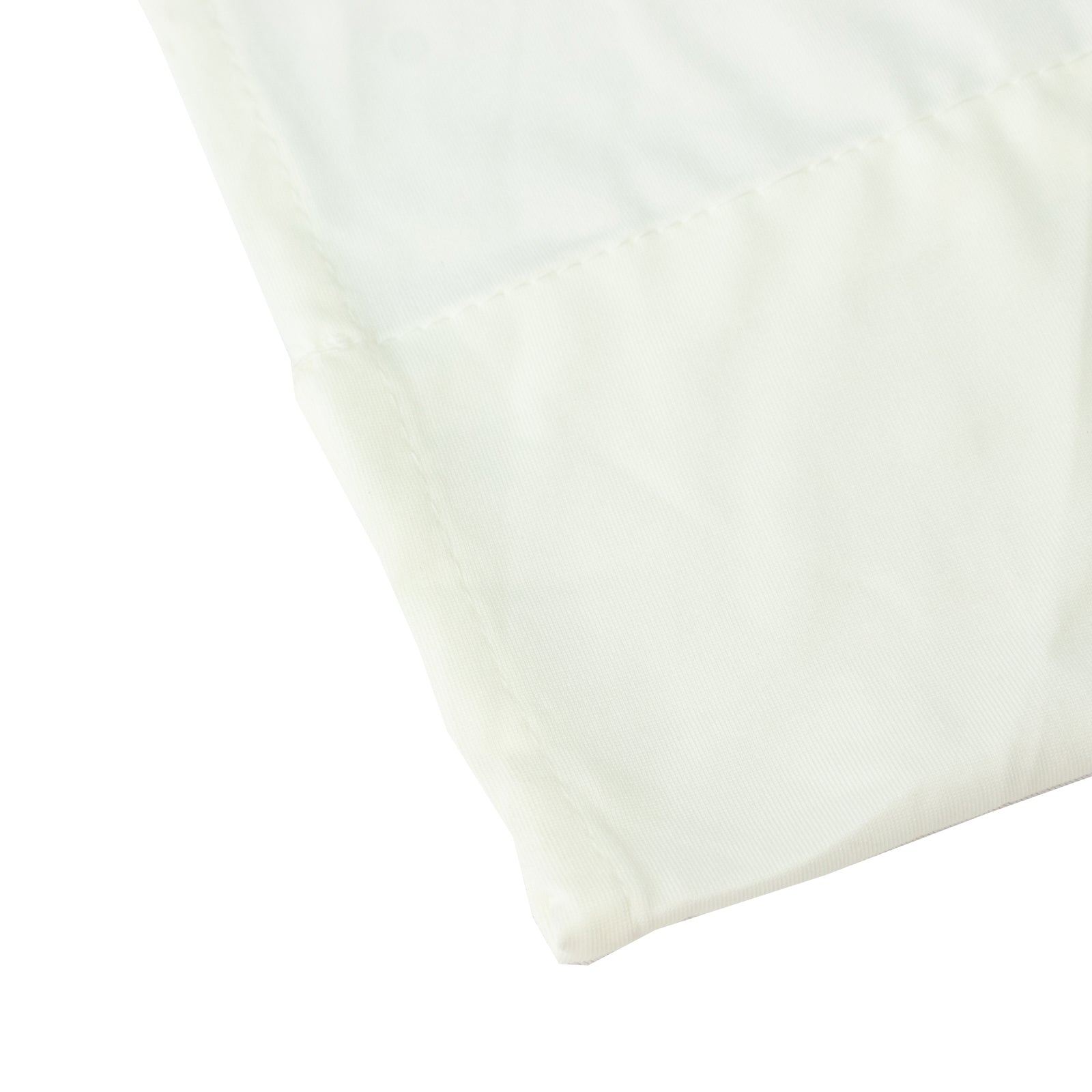Ivory spandex ceiling drape panel, 5ft x 32ft, wrinkle-free fabric.