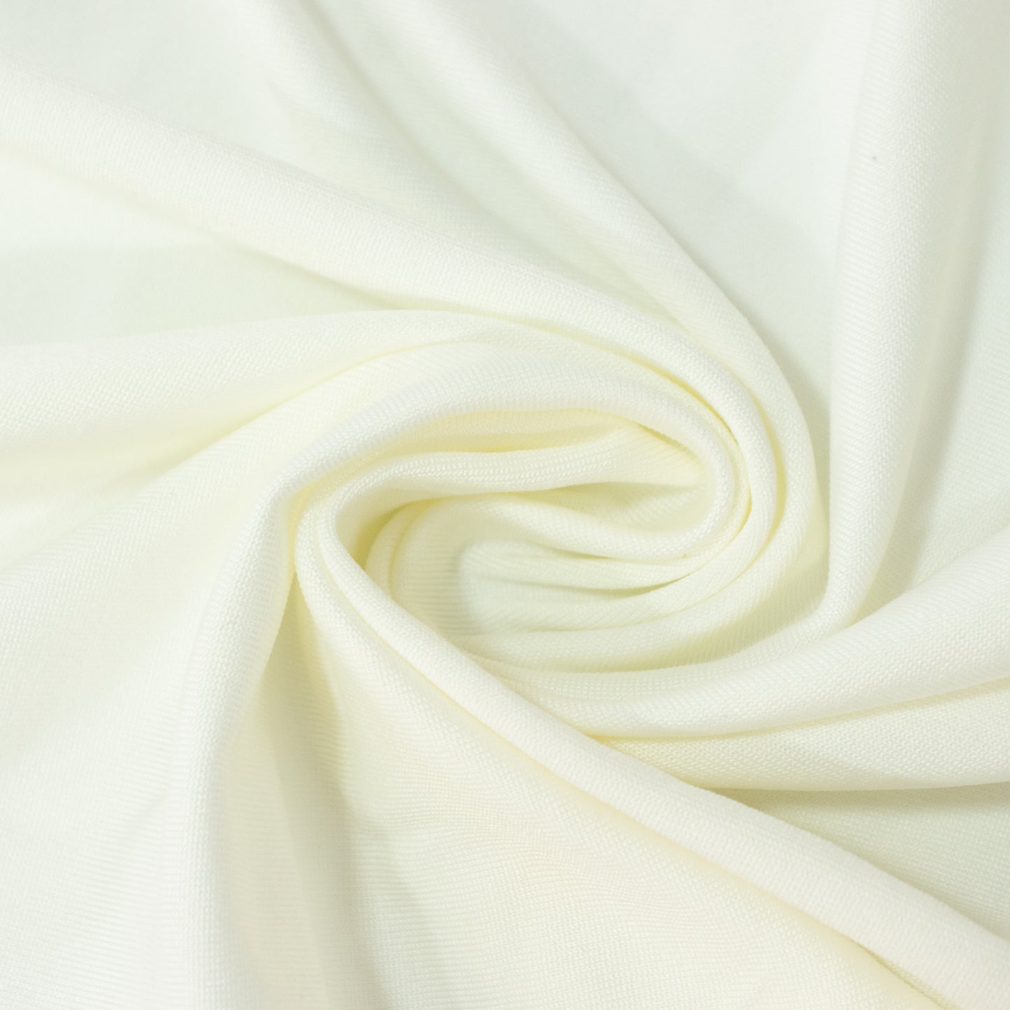 Ivory spandex ceiling drape panel with 4-way stretch fabric.