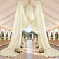 Ivory Spandex Ceiling Drape Panel, 5ft x 32ft — Wrinkle-Free 4-Way Stretch Fabric, Extra-Long Curtai