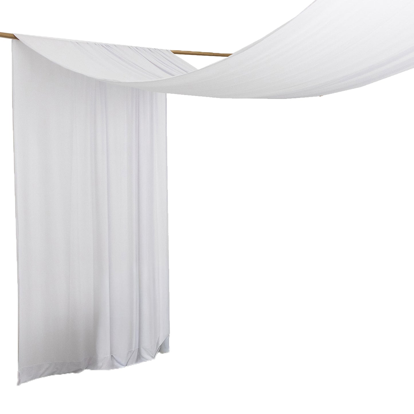 White spandex ceiling drape panel for event décor, 5ft x 32ft.