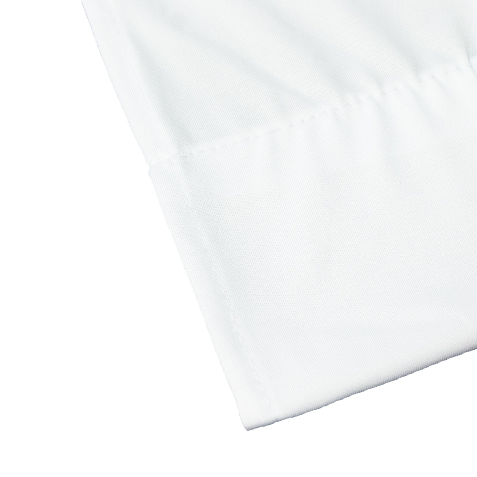 White spandex ceiling drape panel, 5ft x 32ft, wrinkle-free and stretchy fabric.