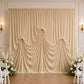 Beige Spandex Pre-Sewn Dramatic Drape Backdrop Curtain – 13ft × 20ft 4-Way Stretch Wrinkle-Free 180G