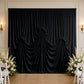 Black Spandex Pre-Sewn Dramatic Drape Backdrop Curtain – 13ft × 20ft 4-Way Stretch Wrinkle-Free 180G