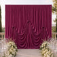 Burgundy Spandex Pre-Sewn Dramatic Drape Backdrop Curtain – 13ft × 20ft 4-Way Stretch Wrinkle-Free 1