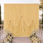 Champagne Spandex Pre-Sewn Dramatic Drape Backdrop Curtain – 13ft × 20ft 4-Way Stretch Wrinkle-Free 