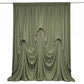 Dusty Sage Green Spandex Pre-Sewn Dramatic Drape Backdrop Curtain – 13ft × 20ft 4-Way Stretch Wrinkl