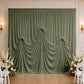 Dusty Sage Green Spandex Pre-Sewn Dramatic Drape Backdrop Curtain – 13ft × 20ft 4-Way Stretch Wrinkl