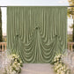 Dusty Sage Green Spandex Pre-Sewn Dramatic Drape Backdrop Curtain – 13ft × 20ft 4-Way Stretch Wrinkl