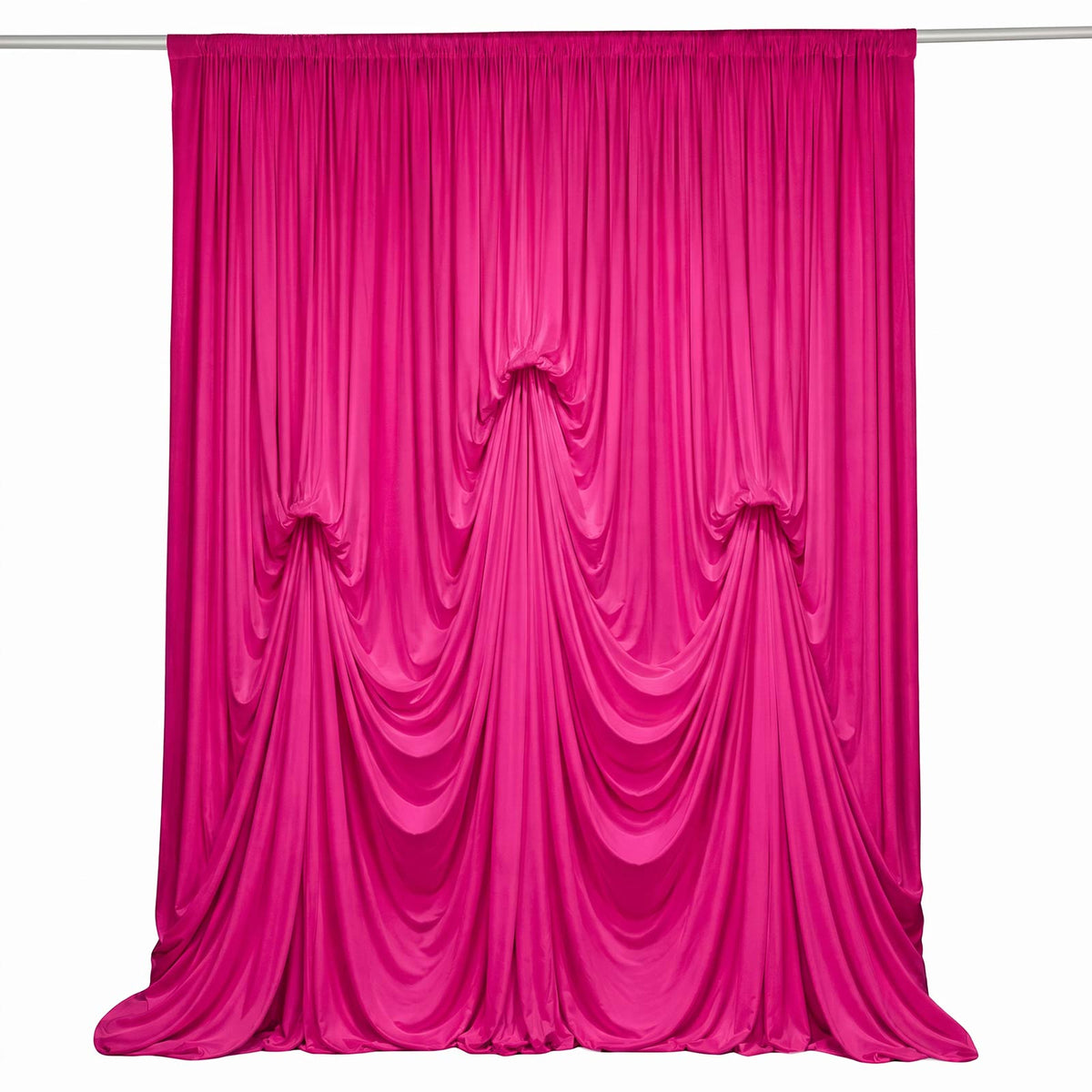 Fuchsia Spandex Pre-Sewn Dramatic Drape Backdrop Curtain – 13ft × 20ft 4-Way Stretch Wrinkle-Free 18