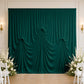 Hunter Emerald Green Spandex Pre-Sewn Dramatic Drape Backdrop Curtain – 13ft × 20ft 4-Way Stretch Wr