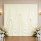 Ivory Spandex Pre-Sewn Dramatic Drape Backdrop Curtain – 13ft × 20ft 4-Way Stretch Wrinkle-Free 180G