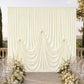 Ivory Spandex Pre-Sewn Dramatic Drape Backdrop Curtain – 13ft × 20ft 4-Way Stretch Wrinkle-Free 180G