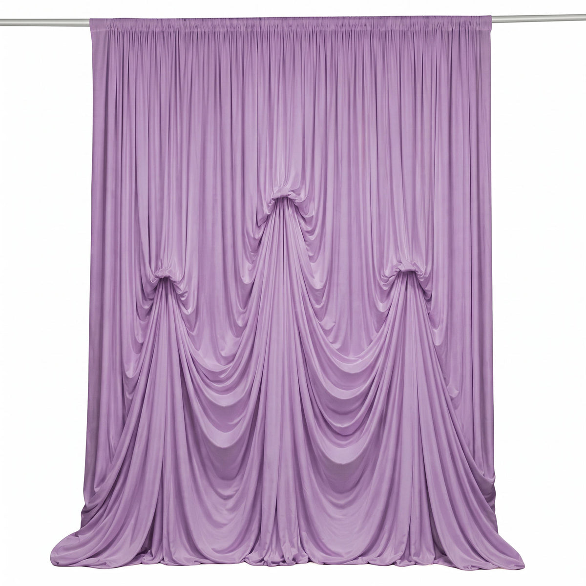 Lavender Lilac Spandex Pre-Sewn Dramatic Drape Backdrop Curtain – 13ft × 20ft 4-Way Stretch Wrinkle-