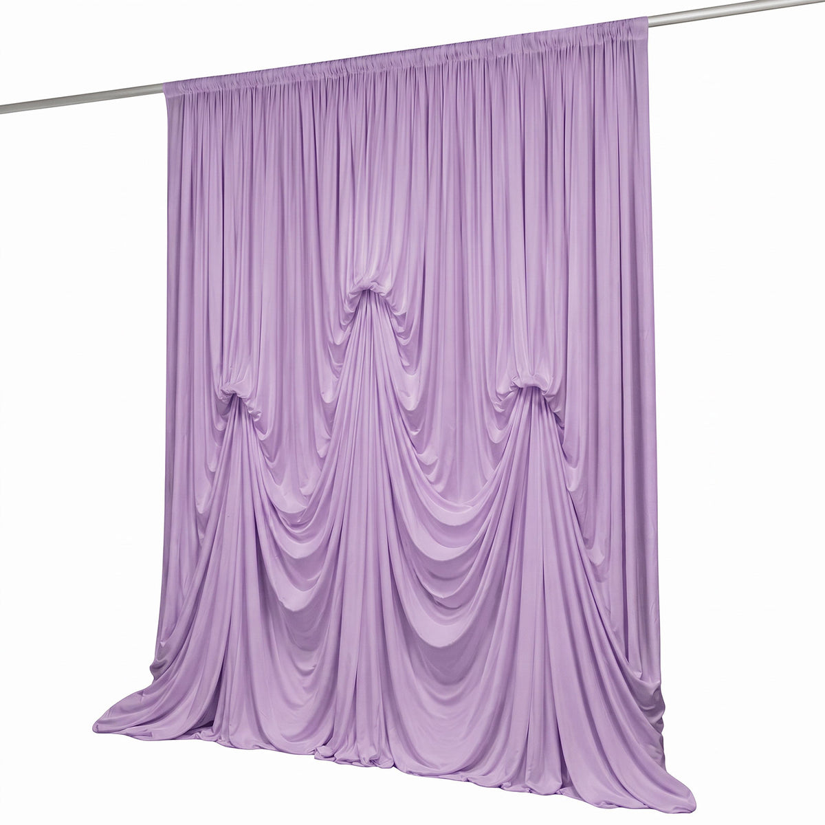 Lavender Lilac Spandex Pre-Sewn Dramatic Drape Backdrop Curtain – 13ft × 20ft 4-Way Stretch Wrinkle-