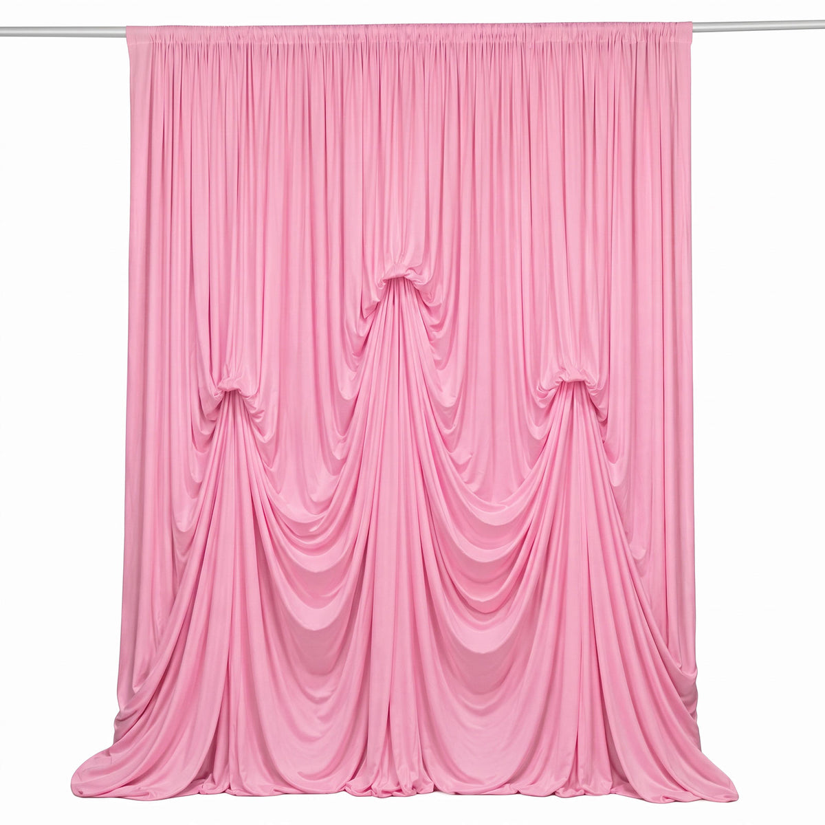 Pink Spandex Pre-Sewn Dramatic Drape Backdrop Curtain – 13ft × 20ft 4-Way Stretch Wrinkle-Free 180GS