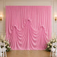 Pink Spandex Pre-Sewn Dramatic Drape Backdrop Curtain – 13ft × 20ft 4-Way Stretch Wrinkle-Free 180GS