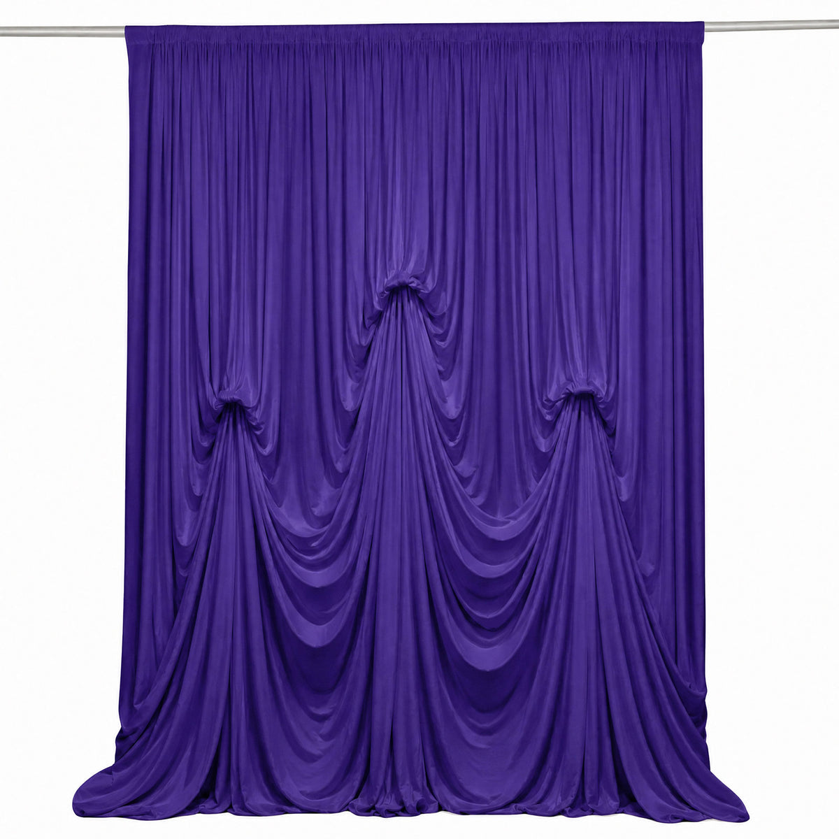 Purple Spandex Pre-Sewn Dramatic Drape Backdrop Curtain – 13ft × 20ft 4-Way Stretch Wrinkle-Free 180
