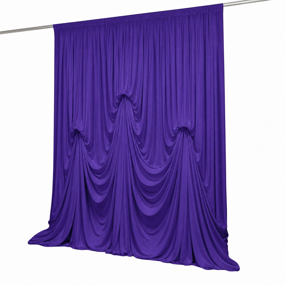 Purple Spandex Pre-Sewn Dramatic Drape Backdrop Curtain – 13ft × 20ft 4-Way Stretch Wrinkle-Free 180