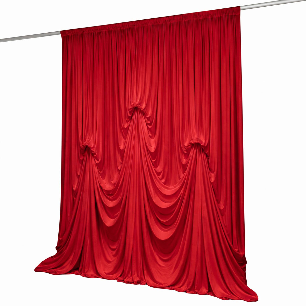 Red Spandex Pre-Sewn Dramatic Drape Backdrop Curtain – 13ft × 20ft 4-Way Stretch Wrinkle-Free 180GSM