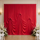 Red Spandex Pre-Sewn Dramatic Drape Backdrop Curtain – 13ft × 20ft 4-Way Stretch Wrinkle-Free 180GSM