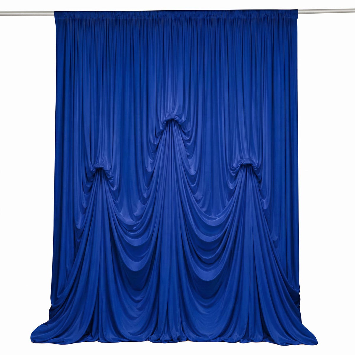 Royal Blue Spandex Pre-Sewn Dramatic Drape Backdrop Curtain – 13ft × 20ft 4-Way Stretch Wrinkle-Free