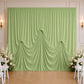 Sage Green Spandex Pre-Sewn Dramatic Drape Backdrop Curtain – 13ft × 20ft 4-Way Stretch Wrinkle-Free