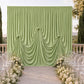 Sage Green Spandex Pre-Sewn Dramatic Drape Backdrop Curtain – 13ft × 20ft 4-Way Stretch Wrinkle-Free