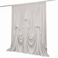 Silver Spandex Pre-Sewn Dramatic Drape Backdrop Curtain – 13ft × 20ft 4-Way Stretch Wrinkle-Free 180