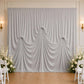 Silver Spandex Pre-Sewn Dramatic Drape Backdrop Curtain – 13ft × 20ft 4-Way Stretch Wrinkle-Free 180