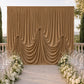 Taupe Spandex Pre-Sewn Dramatic Drape Backdrop Curtain – 13ft × 20ft 4-Way Stretch Wrinkle-Free 180G