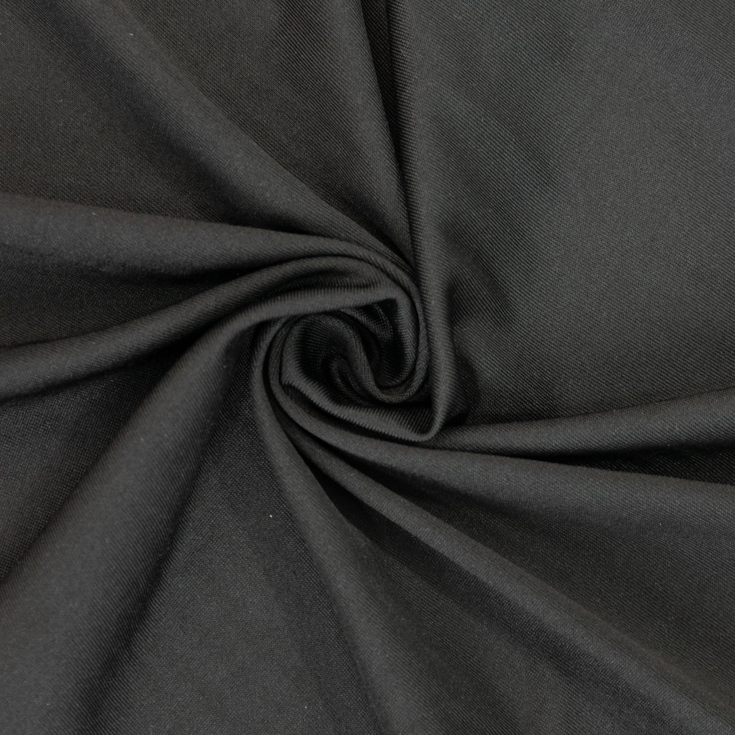 Black stretch spandex tent ceiling drape fabric, wrinkle-free and durable.